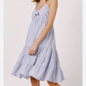 Moodie size medium midi tiered dress Pastel Purple lagen tie bust cute guest sum